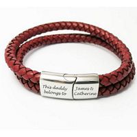 Engraved message double strand bracelet