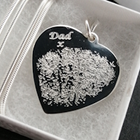 Engraved Fingerprint Heart Necklace