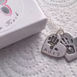 Double handprint necklace with names