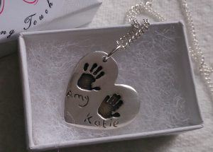 Double handprint necklace