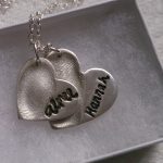 Double fingerprint necklace with handwriting