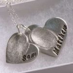 Double fingerprint heart necklace