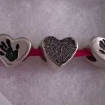 handprint fingerprint heart charms to fit pandora