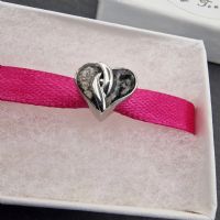 Ashes in Resin twist heart bead (fits pandora)