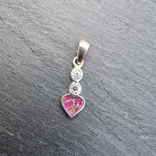 Double CZ heart ashes necklace