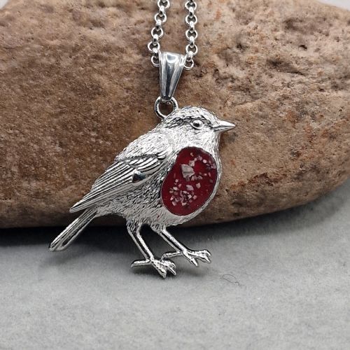 Detailed Robin Pendant with ashes