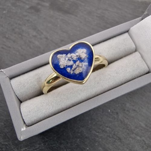 9ct gold Memorial Ashes Heart ring