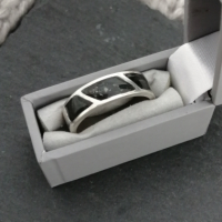 Mens memorial slanted channel ring