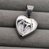 Barefoot horse hoof Heart memory necklace for Ashes or hair