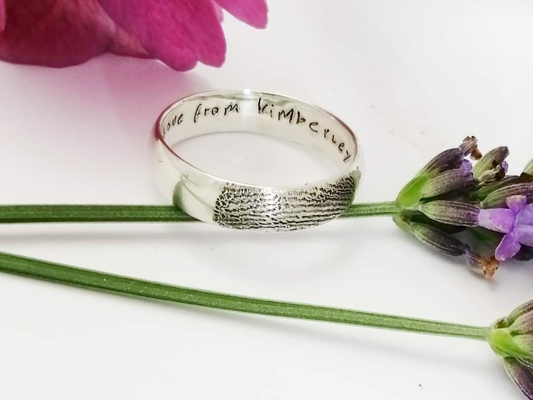 Sterling Silver Fingerprint ring  *choose width