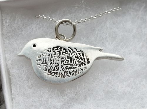 Robin Fingerprint Necklace Charm