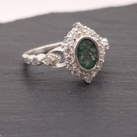 Memorial ashes Ring Marquise with oval stone