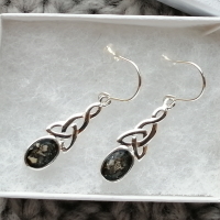 Ashes or hair celtic memory dangle earrings