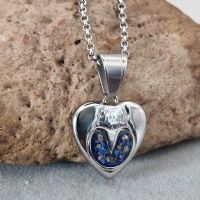 Barefoot horse hoof Heart memory necklace for Ashes or hair