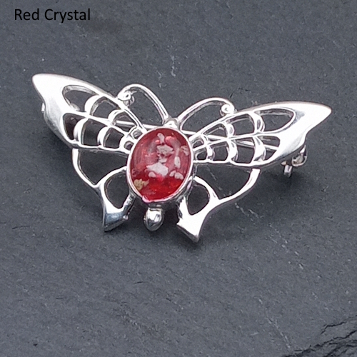 Sterling silver memorial butterfly brooch