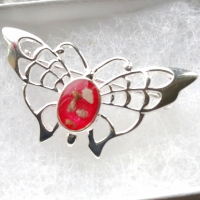 Sterling silver memorial butterfly brooch