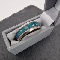 8mm steel memorial channel band ring