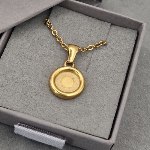 18ct Gold PVD circle memory necklace with ashes