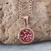 18ct Rose Gold PVD circle memory necklace with ashes