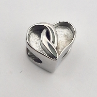 Ashes in Resin twist heart bead (fits pandora)