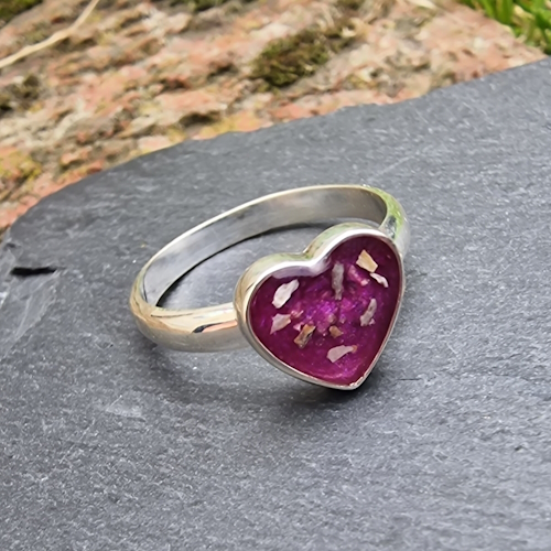 Memorial Ashes Heart ring