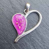 Silver open heart memory pendant with ashes