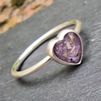 Memorial Ashes Heart stacker ring