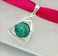 Sterling silver CZ pendant with hair or ashes
