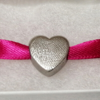 Engraved Fingerprint heart or circle bead (fits pandora)