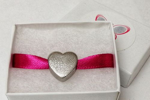 Engraved Fingerprint heart or circle bead (fits pandora)