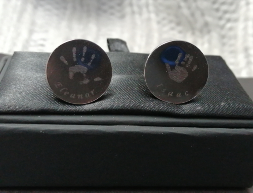 Engraved handprint Cufflinks