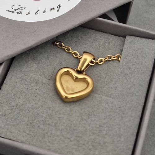 18ct Gold PVD Heart memory necklace with ashes