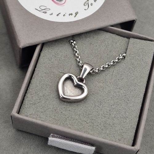 Small Heart memory necklace with ashes