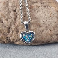 Small Heart memory necklace with ashes