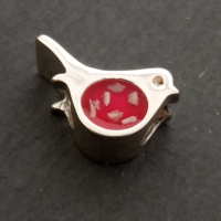 Ashes in Resin Silver Robin bead (fits pandora)