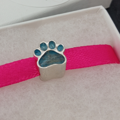 Silver paw bead (fits pandora) for ashes or fur