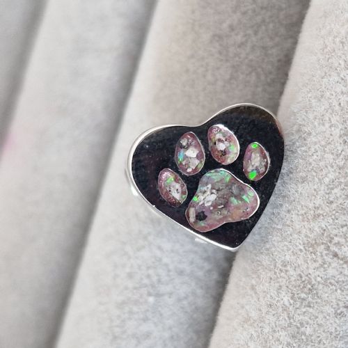Ashes in Resin paw heart bead (fits pandora)