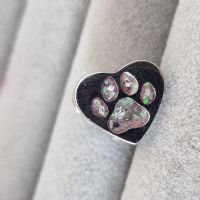 Ashes in Resin paw heart bead (fits pandora)