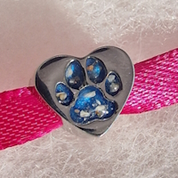Ashes in Resin paw heart bead (fits pandora)