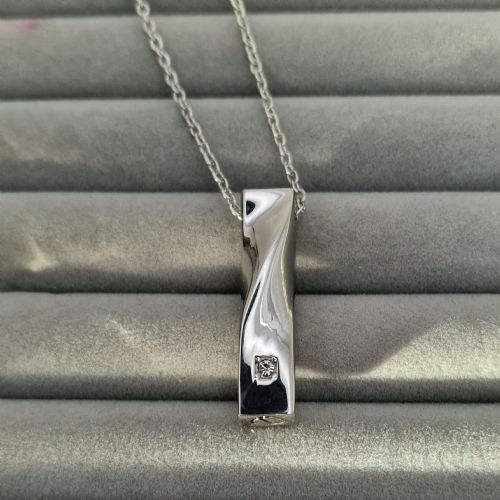 CZ ashes urn twist necklace