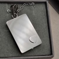 Rectangle ashes self fill urn necklace with heart detail