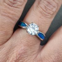 Memorial Ashes CZ Solitaire Ring