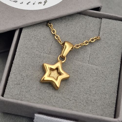 18ct Gold PVD star memory necklace with ashes