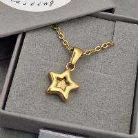 18ct Gold PVD star memory necklace with ashes