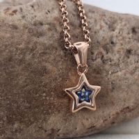 18ct Rose Gold PVD star memory necklace with ashes
