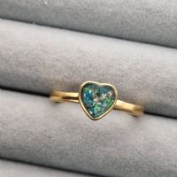 18ct Gold PVD Memorial Ashes Ring Plain Heart