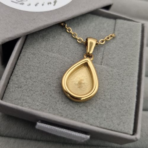 18ct Gold PVD Teardrop memory necklace with ashes