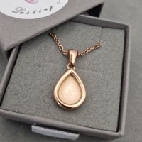 18ct Rose Gold PVD Teardrop memory necklace with ashes