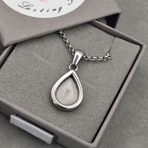 Small Teardrop memory necklace with ashes