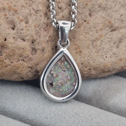 Small Teardrop memory necklace with ashes